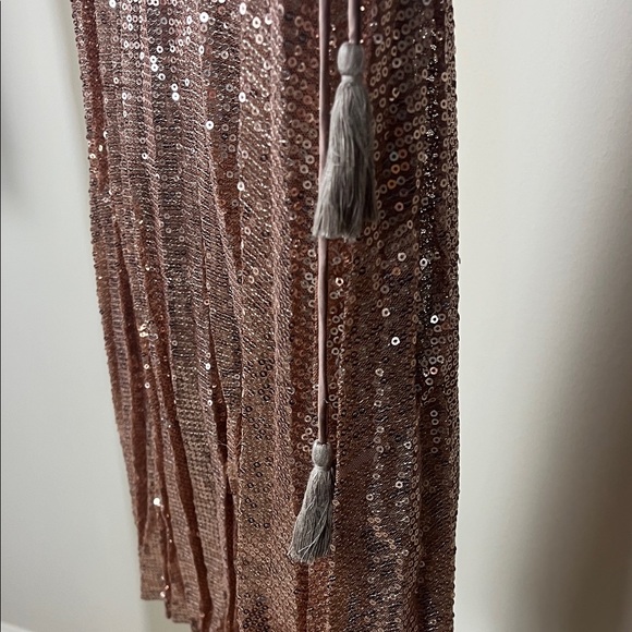 Elegant Sequin Maxi Skirt - Rose Gold - Picture 3 of 8
